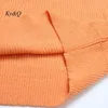 Kvinnors tröjor Autumn and Winter Women Orange Animal Embroidery Lazy Pullover Sweater Loose Longsleved Oneck Midlength Sticked Top 220923