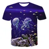 Мужская рубашка легкая медуза повседневная футболка глубокая море лето мода с коротким рукавом с коротким рукавом XXS-6xl