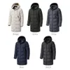 Mens Down Parkas Hommes Hiver Marque Longue Chaud Épais Polaire Chapeau Parkas Veste Manteau Hommes Automne Vêtements D'extérieur Tenues Classique Imperméable Casual Parka 220927