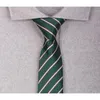 Bow Ties Design Men's Classic Striped Tie High Quality 6cm Green For Men Business Suit Work Slips Formell Slim Neck