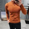 Męskie swetry mężczyźni 2022 jesień zima moda solidna koloru dzianinowe skoczki męskie kozioł Sweter szyi w szczupły dno pullover o903