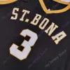 Mitch 2020 New NCAA St. Bonaventure Bona Bonnies Maglie 3 Jaylen Adams College Basketball Jersey Nero Bianco Tutto cucito