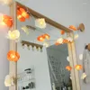 سلاسل الحرير زهور الجنية الإضاءة الإضاءة إكليل الأضواء سلسلة LED لعيد الميلاد حفل زفاف المنزل بطارية الديكور الداخلي