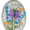 Decorative Figurines Outdoor Butterfly Cement Painted Pendant Courtyard Animal Pattern Stepping Stone Decor Art