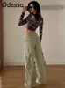 Damesbroek capris odessa vintage 90s lading broek dames mode lage taille broek 2022 herfst overalls flaggy rechte jeans sprookje oversized t220926