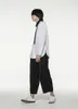 メンズカジュアルシャツメンズ2023女性男性服ヘアスタイリストオリジナルファッション白黒色の長袖シャツプラス