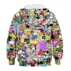 Kazak kazak çocukları harajuku anime karikatür hoodies kawaii kıyafetler erkek kız 3d kapüşonlu sweatshirts çocuklar sonbahar bahar 220924