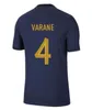 Maillots de 2022 French Soccer Jersey Club Full Sets 23 23 Spelarversion Fotbollströja Benzema Mbappe Griezmann World Pogba Cup Giroud Kante Men Kids Kit