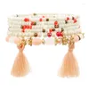 Charm Bracelets 2022 Fashion Vintage Ethnic Multilayer Big Beads Boho Statement Flower Bangles For Women Jewelry