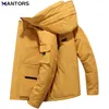 Mens Down Parkas MANTORS Winter Solid Coat Fashion Streetwear Parka Jacket White Duck Filling Windproof Thick Warm 220927