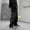 بنطلون جينز للرجال TIE مصمم صبغة وسيم عارضة أزياء الشارع الهيب هوب المراهقين الديناميكي الشخصية ulzzang أزياء الساق واسعة الساق بارد 220927