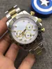 Orologio meccanico automatico da uomo moda oro stile acciaio inossidabile con movimento importato da 40 mm luminoso impermeabile all'ingrossoo2m4