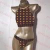 Brown thong bikini damer badkläder sexig halter kvinnor baddräkt baddräkter