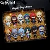 Anime Manga Figure 12PCS Genshin Impact Game Cartoon Aether Lumine Amber Venti Diluc Paimon Dolls Toy Kawaii Character PVC Kid Gift 220924