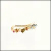 Mankiet uszy szterling Sier Gold Flower Rattan Coldings For Women Colorf Rainbow cyrkon Ear Climber Earring Fine Jewelry 751 Z2 Drop DH06T