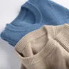 Maglioni da uomo 2022 Moda Uomo Autunno Inverno Classico Casual Maglione di colore puro Maschile Morbido caldo lavorato a maglia di cotone di lana O-Collo Pullover W23