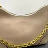 Klassieke ontwerper retro kalf lederen hobo -tassen leer en ketting dubbele riem kruislichaam portemonnee 1BH190 zwarte letter afdrukken schoudertas vrouwen vintage dagelijkse handtassen