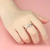 Cluster ringen Sterling Silver verstelbaar paar knuffelring voor vrouwen heren trouwring wrap rond hand sieraden tienermeisjes maten 5-9