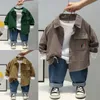 Boys Autumn Spring Clothing Sets New Long-Sleeved Shirt Handsome Suit Baby 2 Shirt Casual Two-Piece Children Clothes 1-4st 20220927 E3