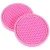 Drink Holder 2 Pcs Silicone Car Coasters Anti-slip Cup Pad Diamond Embedded