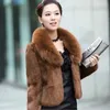 Futro dla kobiet sztuczne wysokiej jakości płaszcz do włosów królików ciepłe odzież wierzchnia jesień zima krótka kurtka kołnierza płaszcz 220927