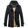 Men's Coat Turn-down Collar Single-breasted Jacket Solid Color Windbreaker Casual Business Trench Outwear