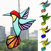 Figurine decorative Mini colibrì colorato in acrilico Uccello Artigianato Sun Wall Art Scultura Ornamento da appendere all'aperto Decorazioni per la casa da giardino