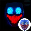 Máscara de face máscara brilhante Bicolor Decorações de Halloween Glow Cosplay Coser Masks PVC LED Lightning Men Men Freshes for Party Home Decor