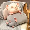 kawaii Plush Toys Sleeping Pig animal crossing plush peluche Hamster Pillow Plus Blanket Quilt Air Conditioning Pillow baby toys295p