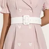 Gürtel Designer Dornschließe Breiter PU-Leder Damengürtel Rock Pullover Dekoratives Kleid Taillensiegel Khaki Rose Pink