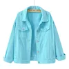 S-4XL Women Jackets Denim Coat Spring Autumn Style For Lady Outfit Designer Loose Long Sleeve Jeans Windbreaker Crop Top