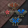 H￥rklipp Barrettes Lady Crystal Rhinestone Spring Clips Jewelry Women Flower Phoenix Butterfly Pattern Fashion Horsetail Clip Hair Dh8ua