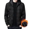 Men's Sweaters Winter Men's Fleece Thickened Cardigan Knit Sweater / Male Loose Warm Hooded Add Wool Jacket Coat 220926