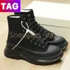 حذاء Slick Boots مصمم أحذية المصمم نصف منصة التمهيد في الكاحل Canvas Leather Womans أحذية رياضية