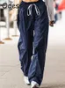 Pantalons pour femmes Capris Odessa 2022 Casual Y2K Cargo Pants Femmes Joggers Sweatpant Contrast Stitching Stripe Cordon Taille Haute Hippie Harem Pantalon T220926