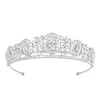 Fashion Head Jewelry Crystal Bridal Tiara Crown Luxury Silver Color Wedding Hair Diadem Veil Accessories Headpieces