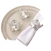 Couronne Serviette Anneau Or Argent Serviettes Boucle Hôtel Mariage Serviette Anneaux Banquet GCB16379