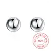 스터드 귀걸이 고품질 925 스털링 실버 여성 쥬얼리 8mm/10mm 라운드 비즈 공 패션 우아한 Earings 2022