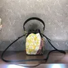 Evening Bags 2022 Mini Bucket Bag Tote Purse Cross Body Bags Shoulder Handbags Women Old Flower Floral Print Metal Hardware Letter Drawstring String Purses Wallet