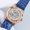 4010T MENS WATW TW FACTORY SWISS 2460QCL AUTOMATIC AUTOMATIC BIAŁY / BLUE DEL SPAPHIRE Crystal Rose Gold Classic Luksusowe Kolory na rękę