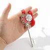 Kerstdecoraties Santa Claus Metal Key Pendant ornamenten met rood touw creatief sleutelhangers sneeuwvloklint