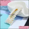 Hair Clips Barrettes Fashion Pearl Hair Clip For Women Elegant Barrettes Snap Barrette Stick Hairpin Styling Jewelry Accessories 103 Dhpyl