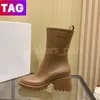 Колена наполовину сапоги Betty Rubber Rain Rain Boot Мода-ботинок.