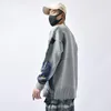 Herentruien Hip Hop Men Herfstpaar gebreide jumper anime Beijing Opera Gedrukte vintage pullovers Harajuku Gray 220927