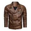 Chaquetas de hombre Venta al por mayor Nueva chaqueta de cuero Hombres Moda Slim Fit Motocicleta Biker Chaqueta Casual