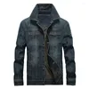 Men's Jackets Casual Men's Denim Jacket Tough Guy Plus Size Multi Pocket Lapel