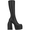 Botas Termainoov Mujeres Tacones altos Plataforma gruesa Negro Tamaño grande 43 Invierno Rodilla Cremallera Matrin Zapatos de fiesta 220926