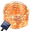 Strings 10m 20m Zonstrip Lichte Home Garden Koperdraad String Fairy Lights Chain Outdoor Powered Christmas Party Decor