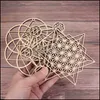 Mats Pads Flower Of Life Shape Wooden Wall Sign Laser Cut Wood Art Diy Craft Making Slice Base Geometry Ornament Home Decor Drop Del Dhoy4