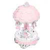 Decorative Figurines Retro Carousel Music Box Luminous Musical With 7 Colorful Lights For Relative